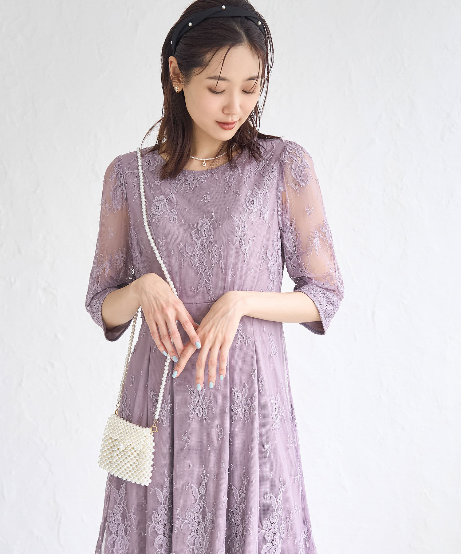 Rope&rsquo;Picnic「【Mon E&rsquo;toile/モンエトワール】結婚式にも/レースタックDRESS」|ドレス|