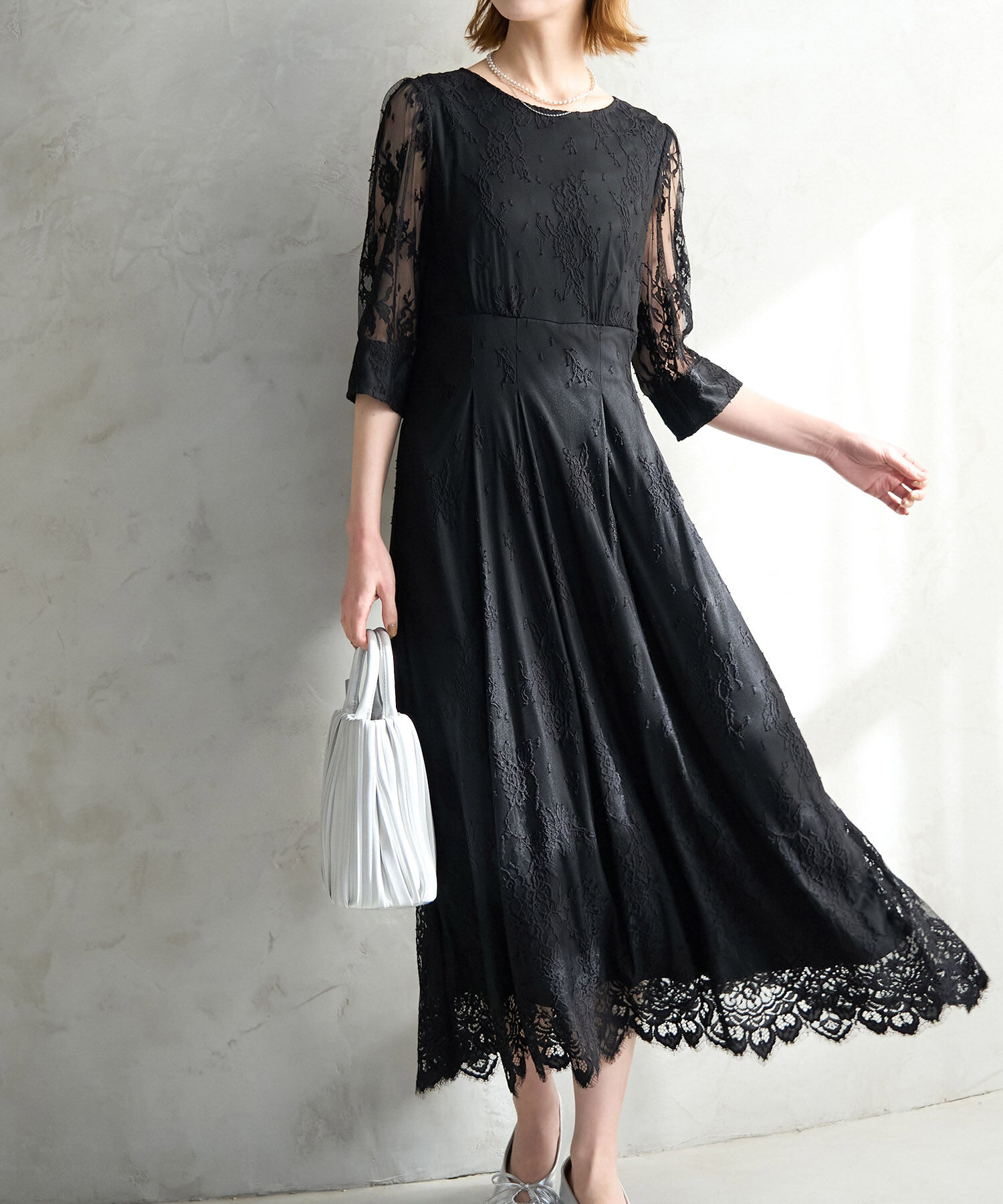 Rope&rsquo;Picnic「【Mon E&rsquo;toile/モンエトワール】結婚式にも/レースタックDRESS」|ドレス|