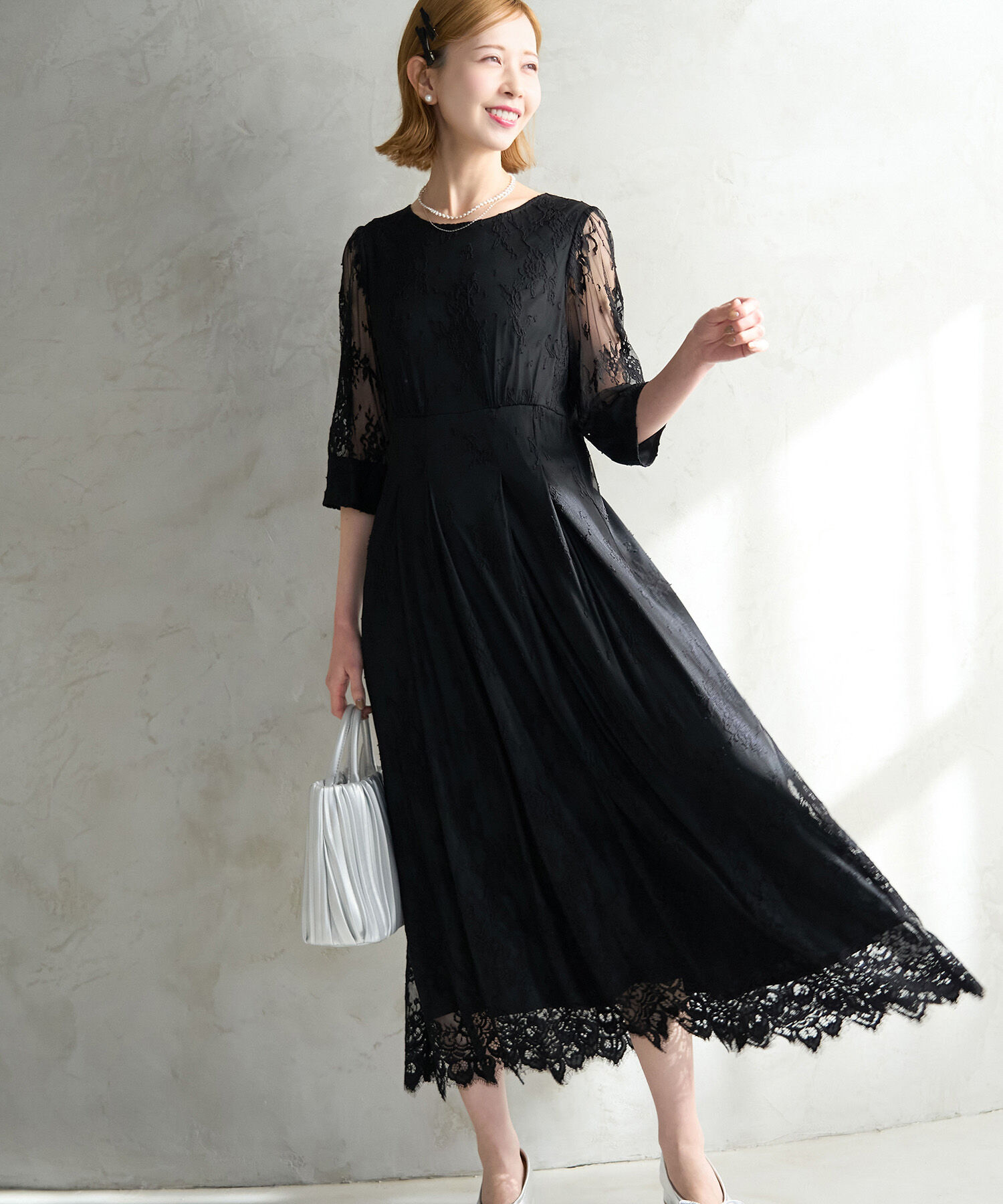 Rope&rsquo;Picnic「【Mon E&rsquo;toile/モンエトワール】結婚式にも/レースタックDRESS」|ドレス|