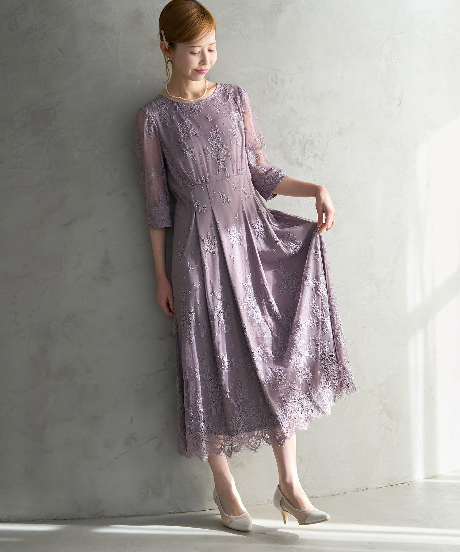 Rope&rsquo;Picnic「【Mon E&rsquo;toile/モンエトワール】結婚式にも/レースタックDRESS」|ドレス|