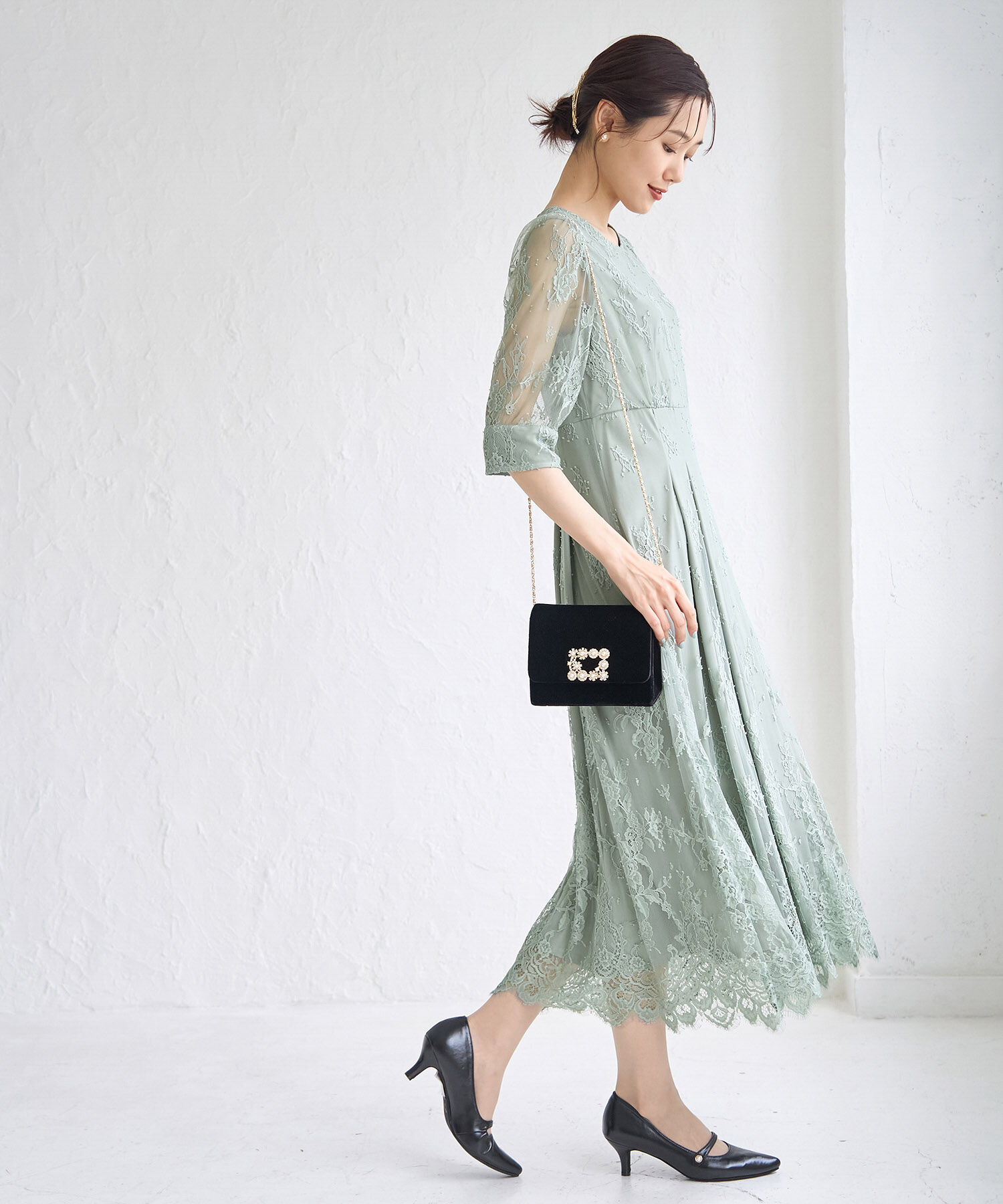 Rope&rsquo;Picnic「【Mon E&rsquo;toile/モンエトワール】結婚式にも/レースタックDRESS」|ドレス|