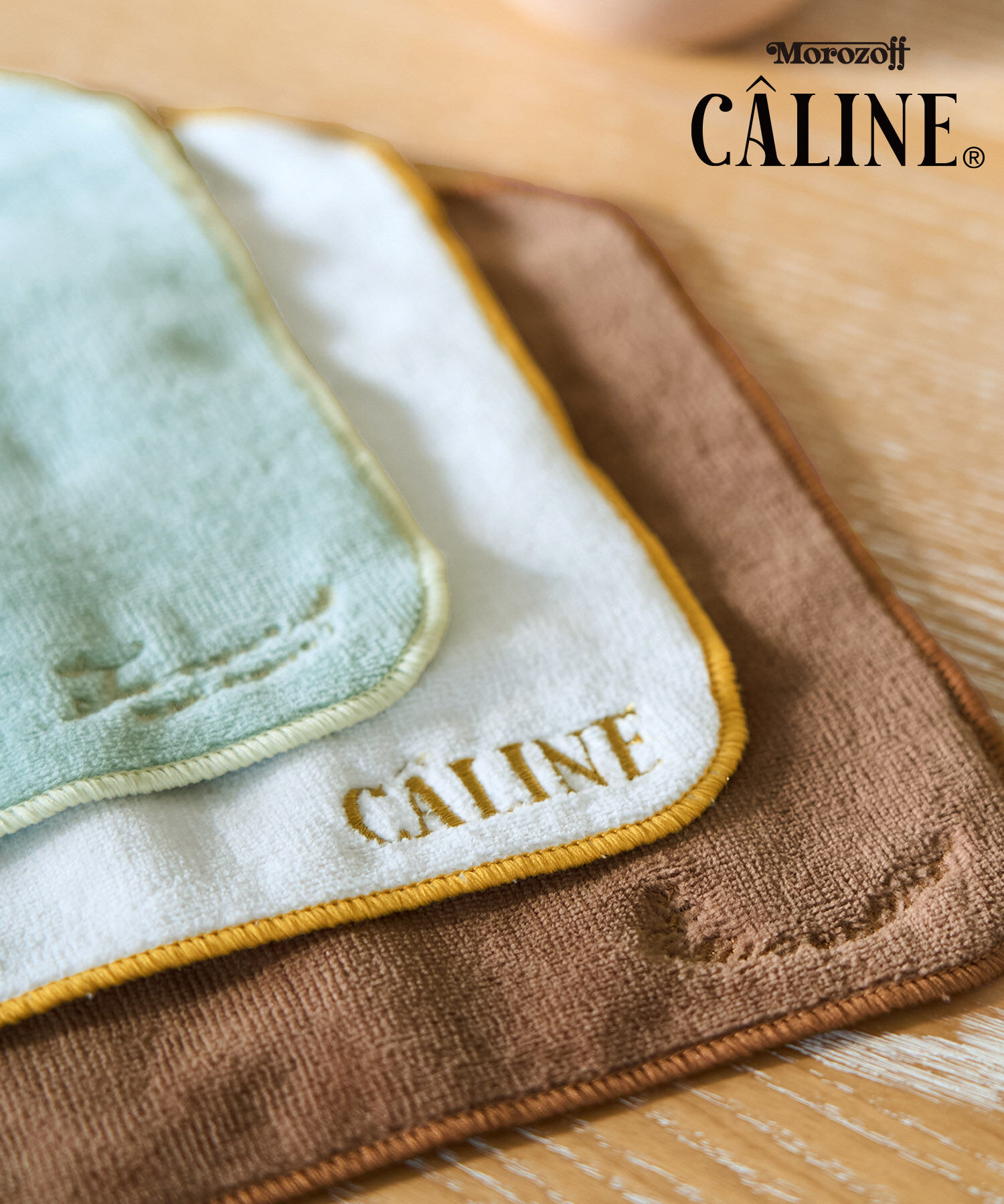 ROPE PICNIC PASSAGE「CALINE&times;ROPE' PICNIC/ロゴ刺繍ベロアタッチタオルハンカチ」|ハンカチ|