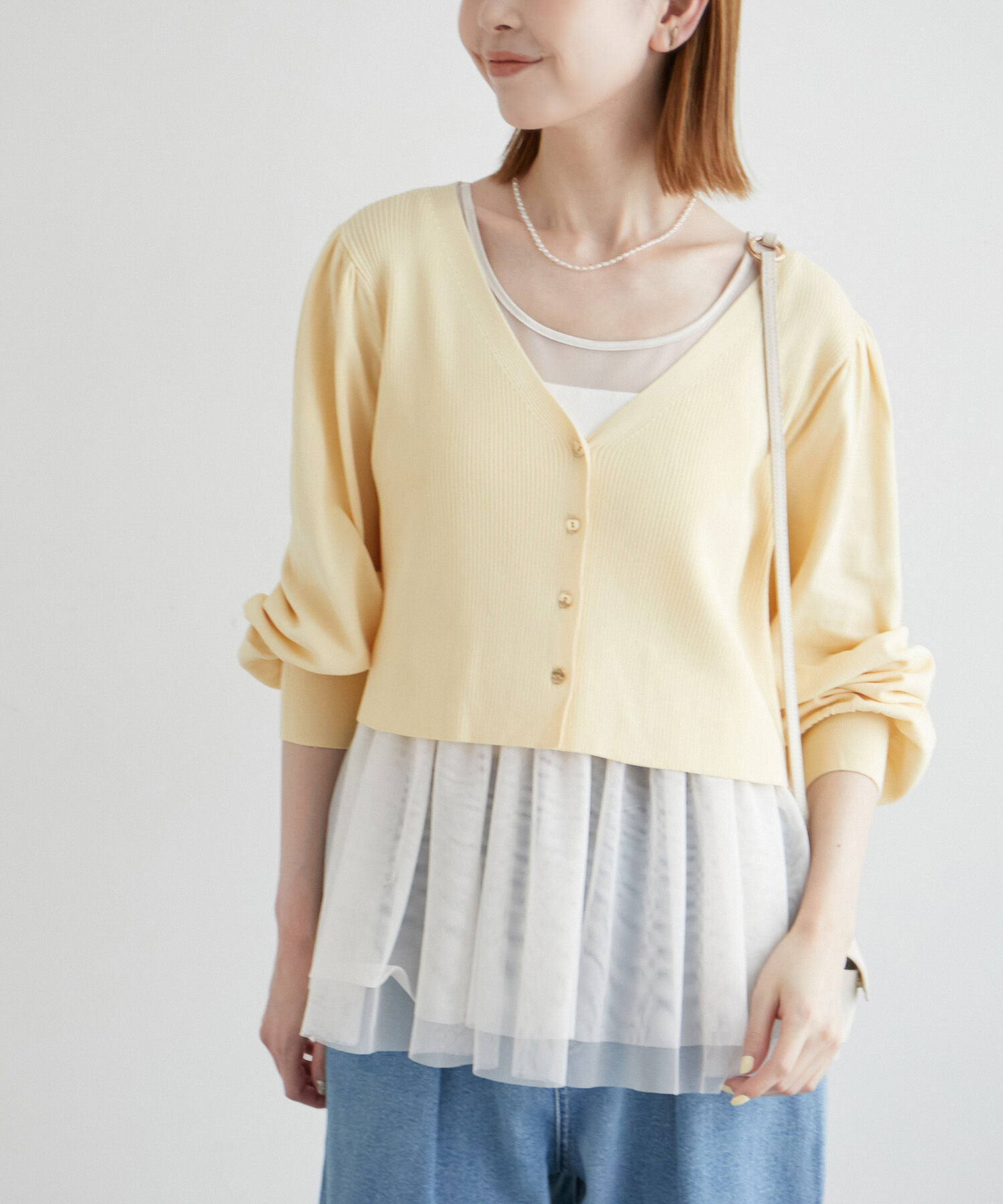 Rope&rsquo;Picnic「ショート丈袖ボリュームカーディガン/UVカット」|カーディガン|