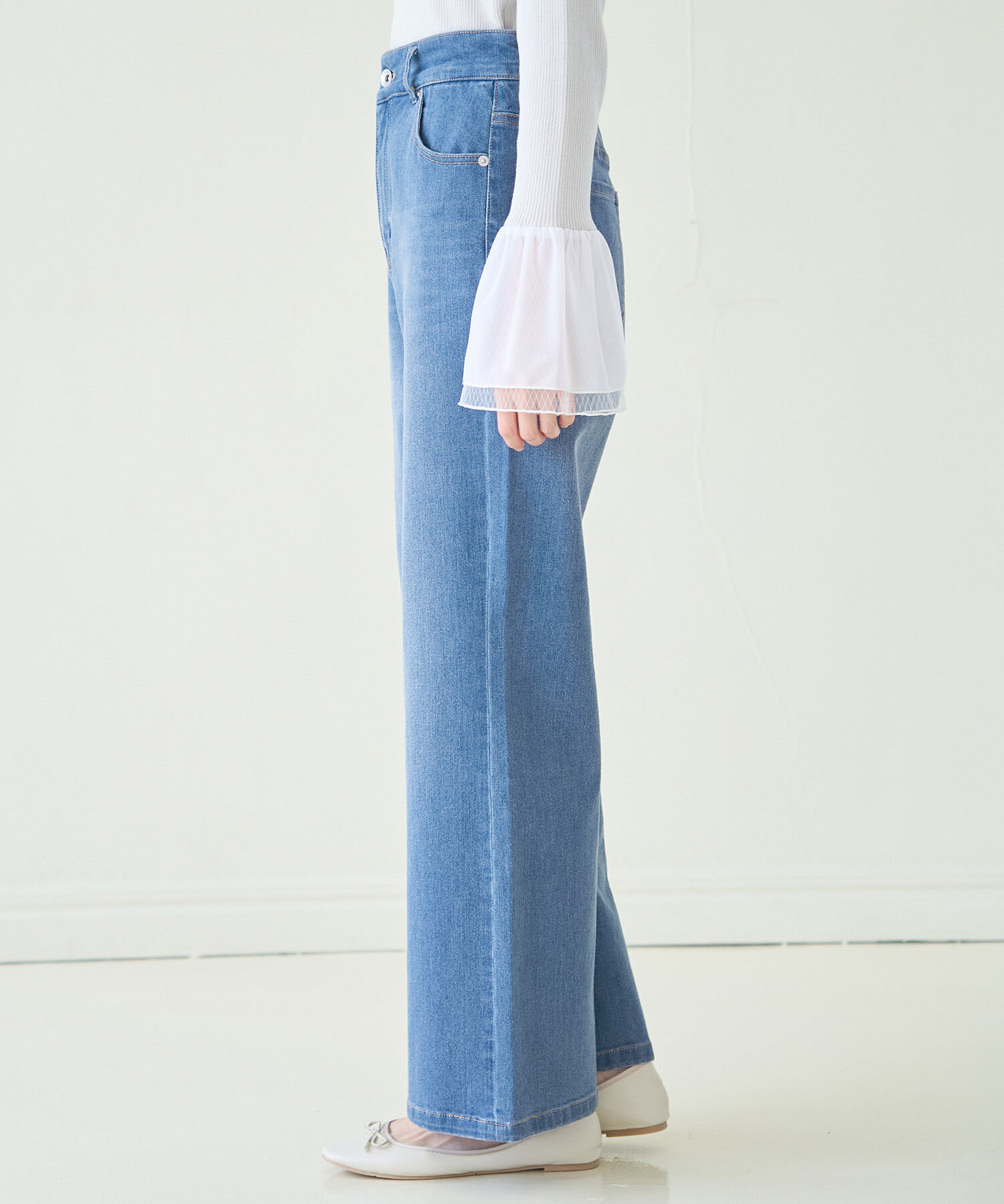 Rope&rsquo;Picnic「【ウエスト革命デニム】ウエストシェイプフレアデニムパンツ/新色追加」|デニム|