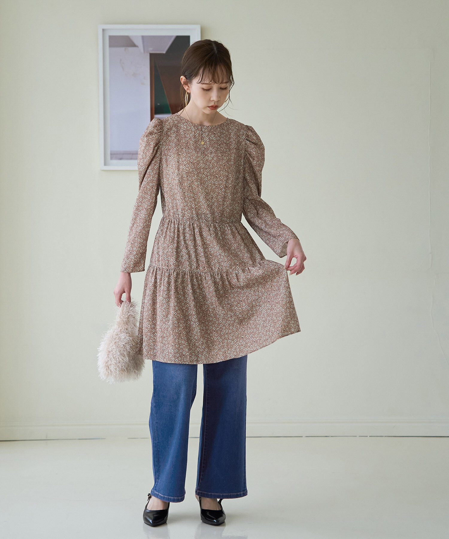 Rope&rsquo;Picnic「【ウエスト革命デニム】ウエストシェイプフレアデニムパンツ/新色追加」|デニム|