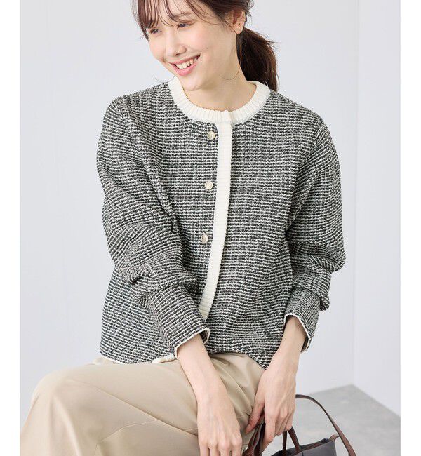 Rope&rsquo;Picnic「ゴールドボタンサマーツイードカーディジャケット」|カーディガン|