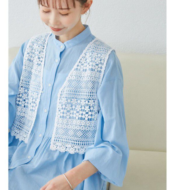 Rope&rsquo;Picnic「【接触冷感・通気性】お着軽シャツシリーズ/綿ボイルペプラムシャツ」|シャツ・ブラウス|