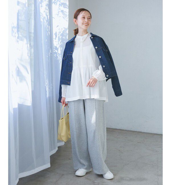 Rope&rsquo;Picnic「【接触冷感・通気性】お着軽シャツシリーズ/綿ボイルペプラムシャツ」|シャツ・ブラウス|