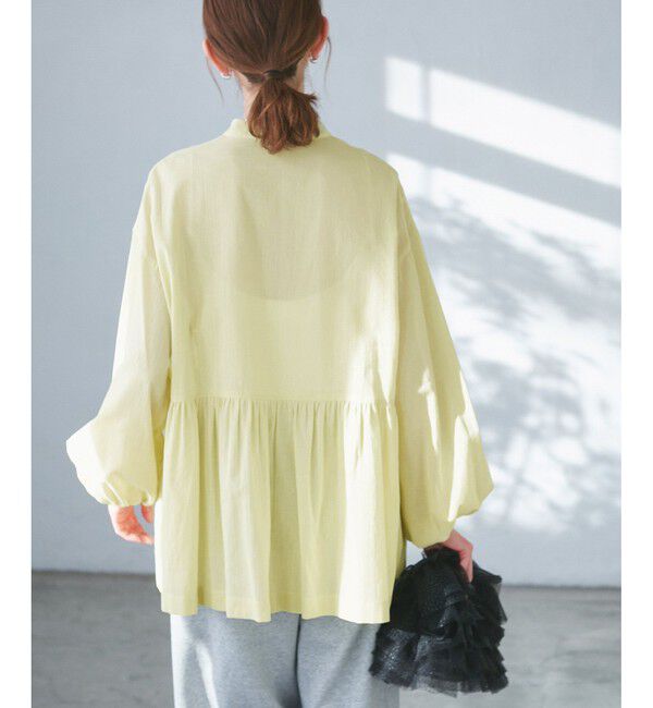 Rope&rsquo;Picnic「【接触冷感・通気性】お着軽シャツシリーズ/綿ボイルペプラムシャツ」|シャツ・ブラウス|