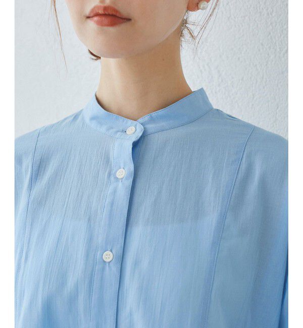 Rope&rsquo;Picnic「【接触冷感・通気性】お着軽シャツシリーズ/綿ボイルペプラムシャツ」|シャツ・ブラウス|