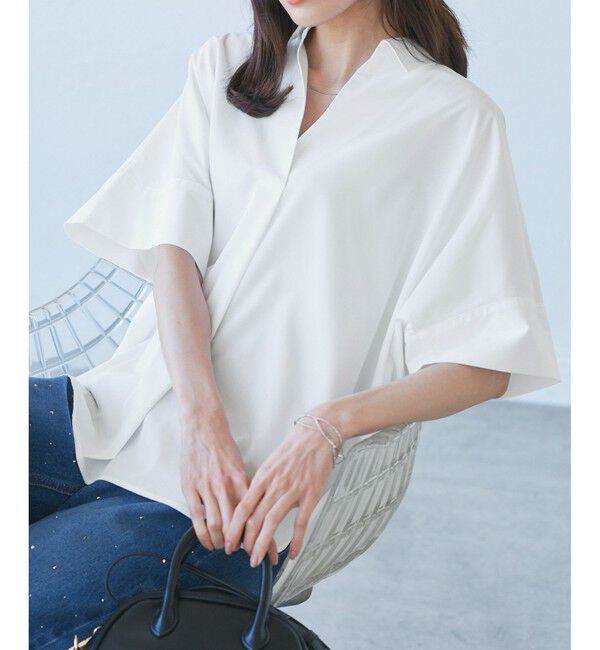 Rope&rsquo;Picnic「【UVカット・接触冷感・イージーケア】スキッパーシャツブラウス」|シャツ・ブラウス|