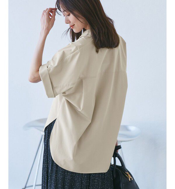 Rope&rsquo;Picnic「【UVカット・接触冷感・イージーケア】スキッパーシャツブラウス」|シャツ・ブラウス|