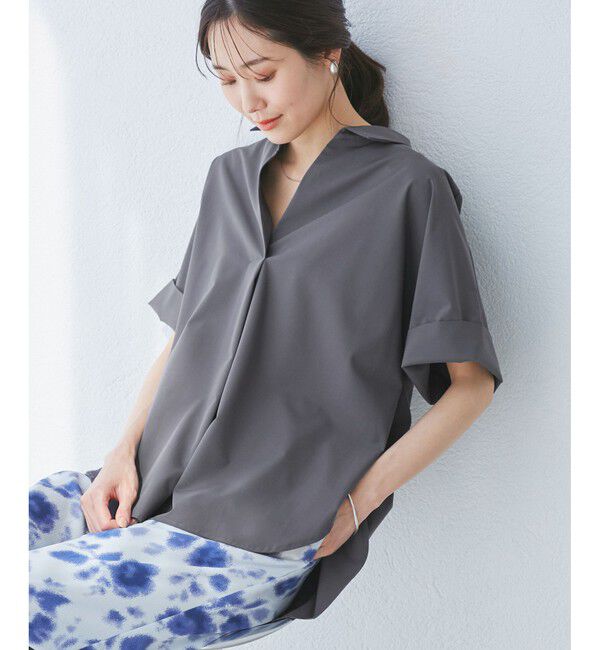 Rope&rsquo;Picnic「【UVカット・接触冷感・イージーケア】スキッパーシャツブラウス」|シャツ・ブラウス|