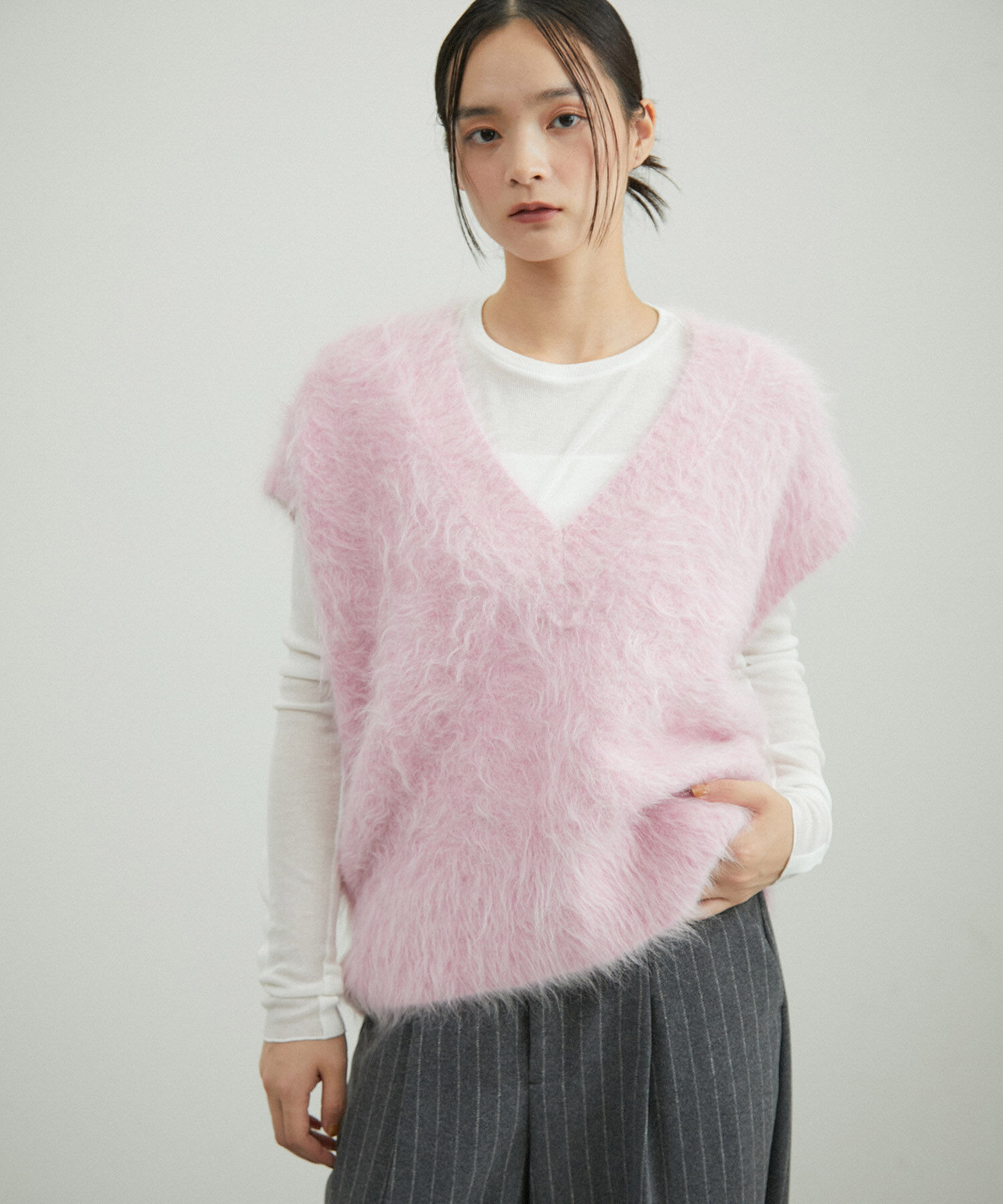 ADAM ET ROPE'「シアーテレコタックニュアンスロンT」|Tシャツ・カットソー|