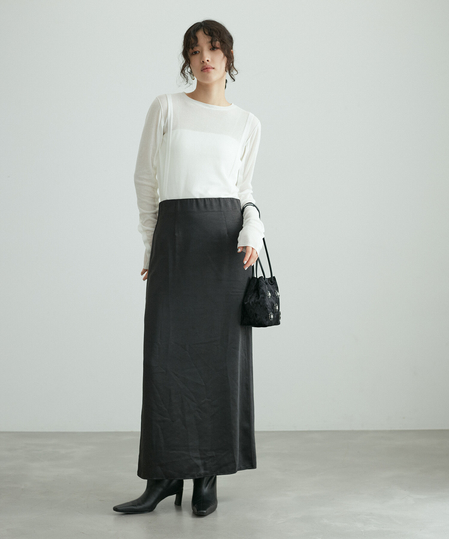 ADAM ET ROPE'「シアーテレコタックニュアンスロンT」|Tシャツ・カットソー|