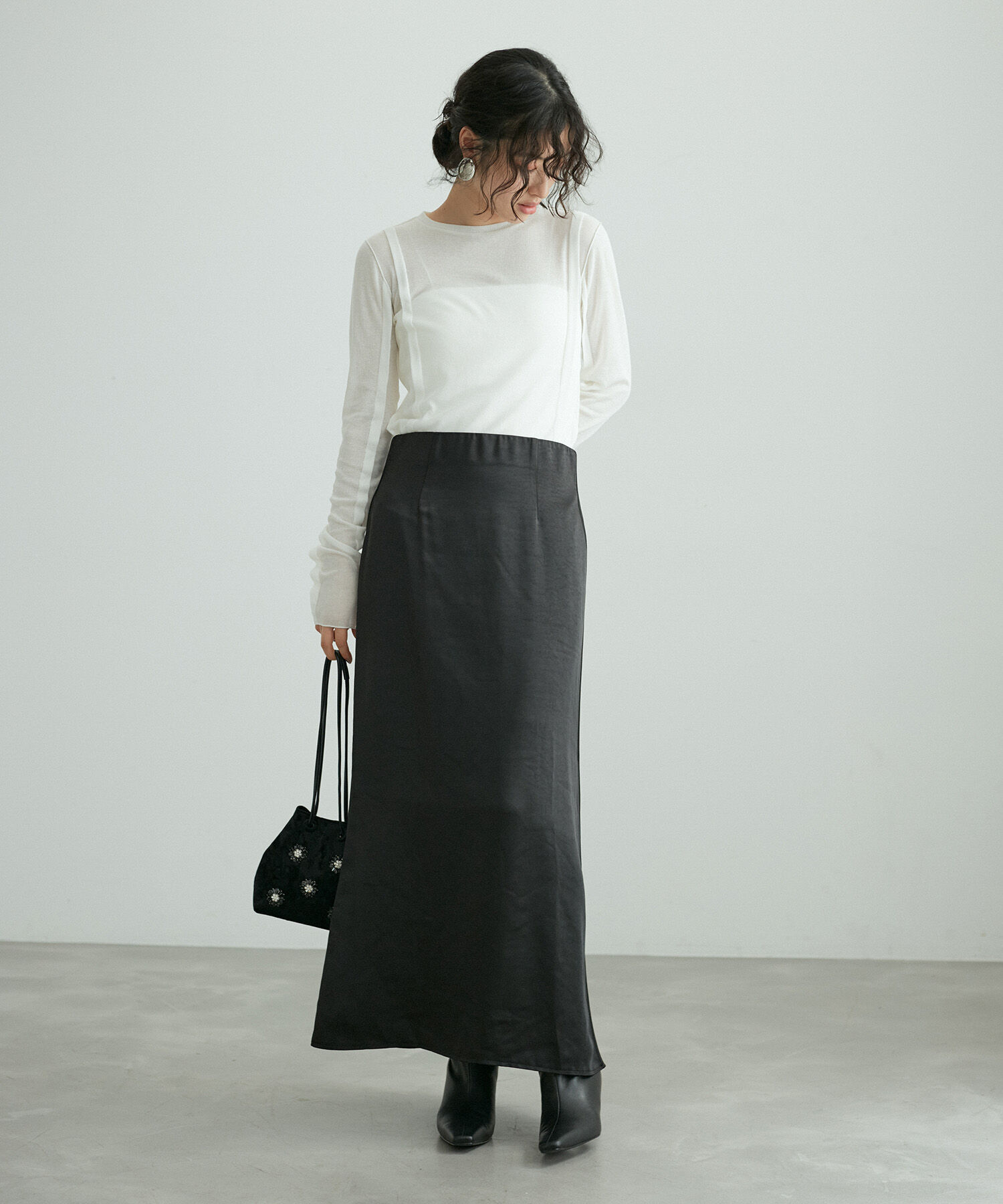 ADAM ET ROPE'「シアーテレコタックニュアンスロンT」|Tシャツ・カットソー|