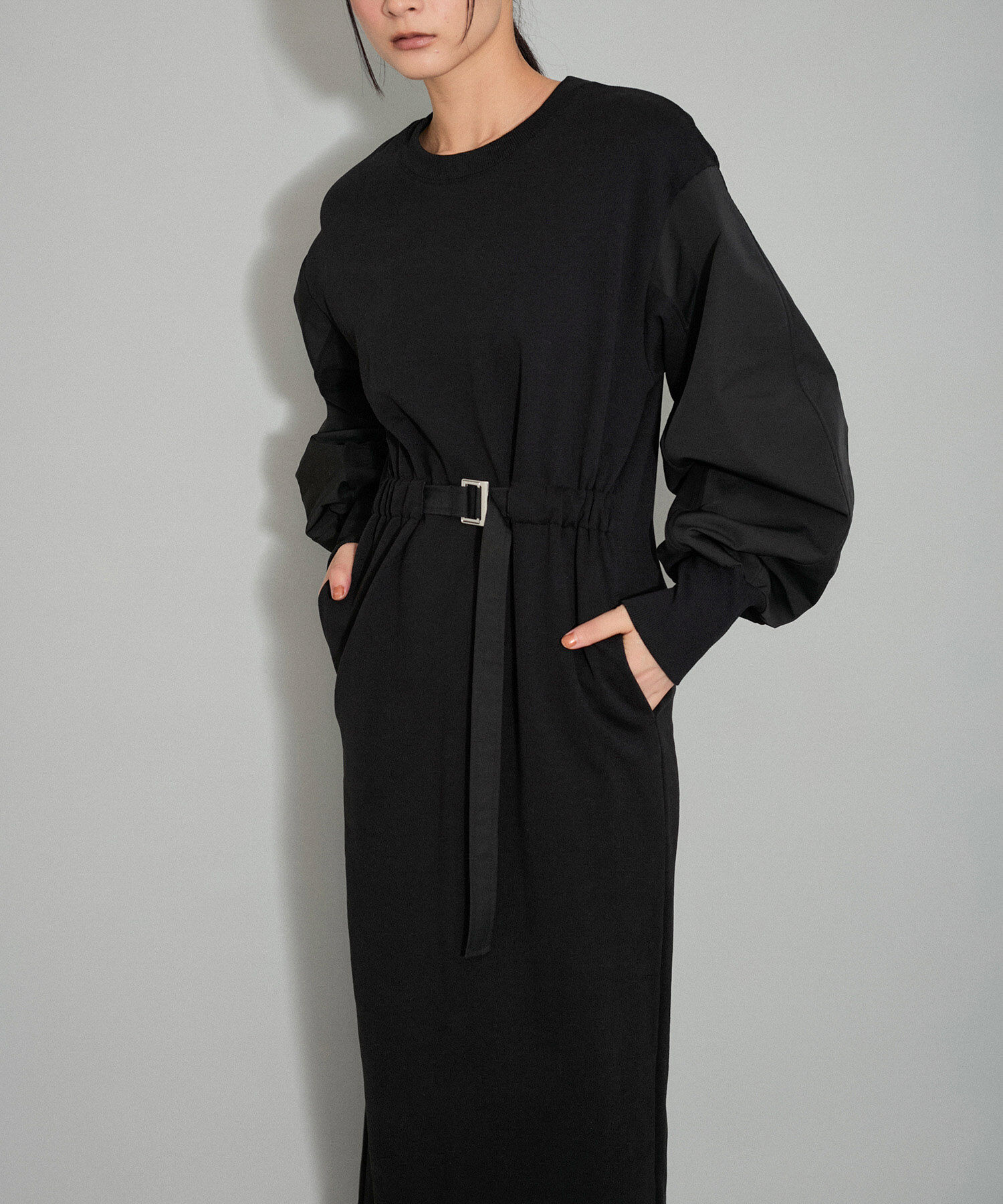 ADAM ET ROPE'「【WEB限定】スウェットコンビベルテッドワンピース」|ワンピース|