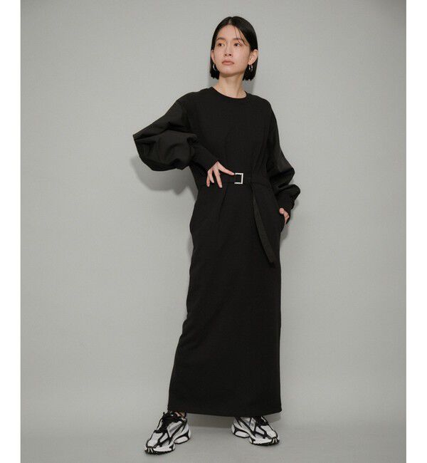 ADAM ET ROPE'「【WEB限定】スウェットコンビベルテッドワンピース」|ワンピース|