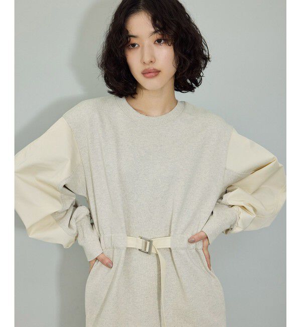 ADAM ET ROPE'「【WEB限定】スウェットコンビベルテッドワンピース」|ワンピース|