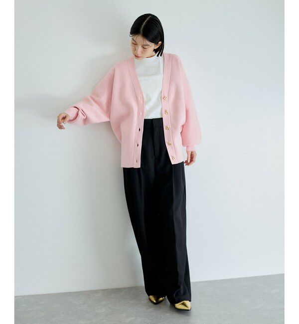 ADAM ET ROPE'「トライアングルボタンミドルカーディガン」|カーディガン|