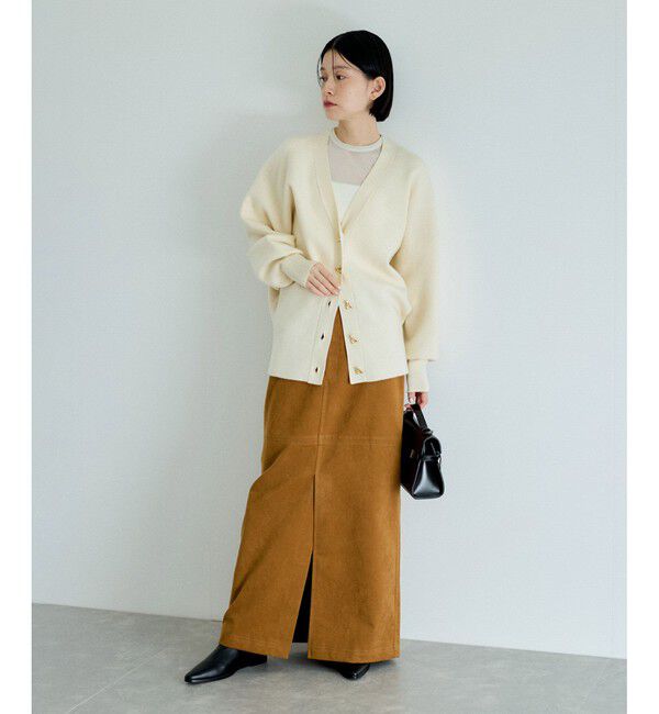 ADAM ET ROPE'「トライアングルボタンミドルカーディガン」|カーディガン|