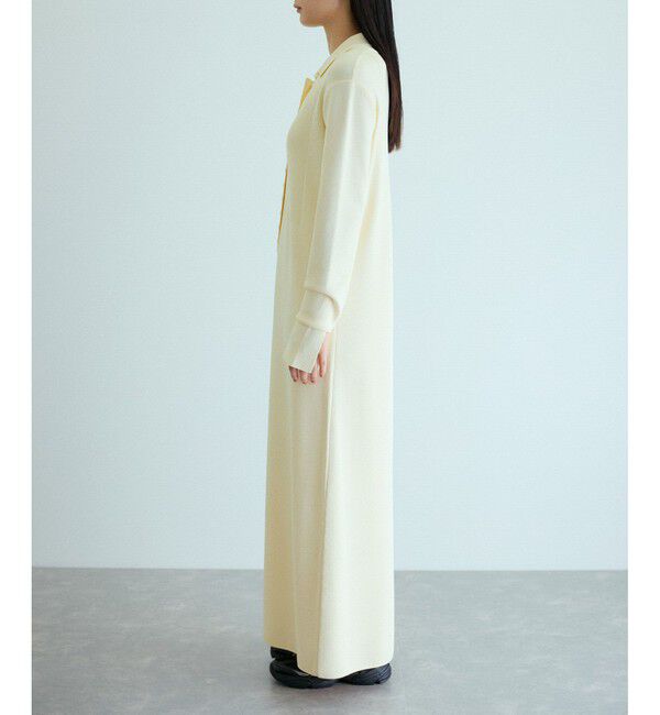 ADAM ET ROPE'「【洗える】ボタンニットポロワンピース」|ワンピース|