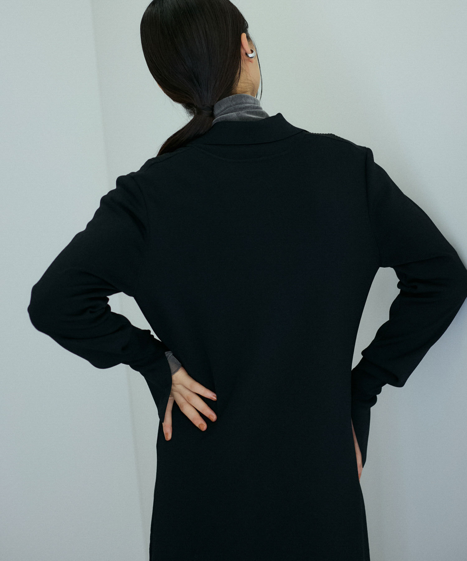 ADAM ET ROPE'「【洗える】ボタンニットポロワンピース」|ワンピース|