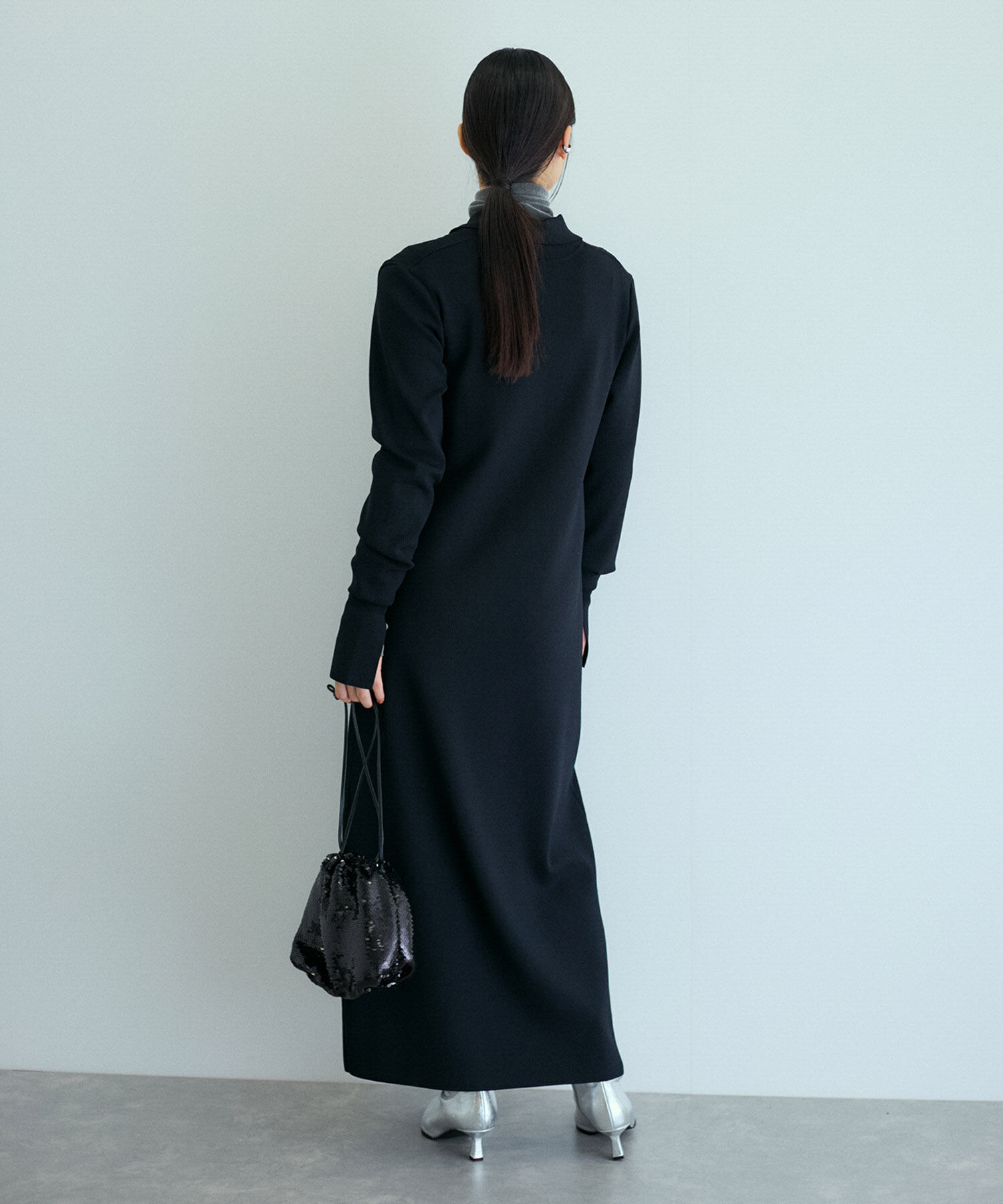 ADAM ET ROPE'「【洗える】ボタンニットポロワンピース」|ワンピース|