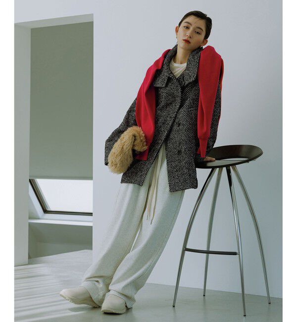 WEB限定】スタンドカラーウールミドルコート（ADAM ET ROPE'）｜ルミネ