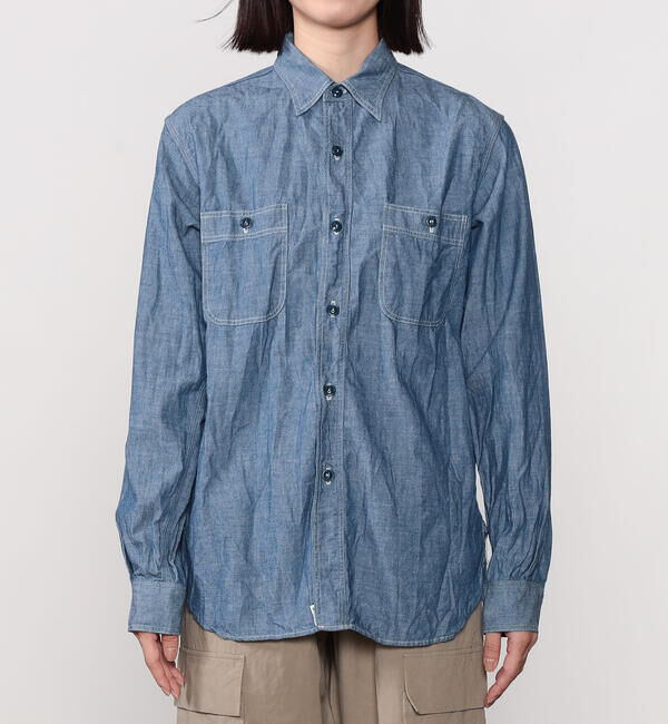  「orSlow | シャンブレー ワークシャツ WOMEN」|シャツ・ブラウス|
