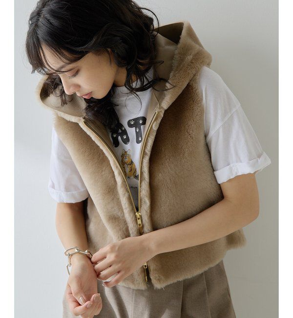  「ムートンフードジレ」|ベスト・ジレ|