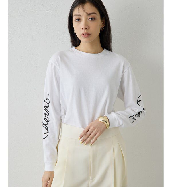  「スリーブロゴロングTシャツ」|Tシャツ・カットソー|オフホワイト