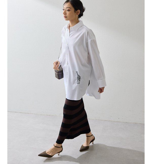  「＜一部カラー期間限定販売＞アニマル刺繍シャツ」|シャツ・ブラウス|