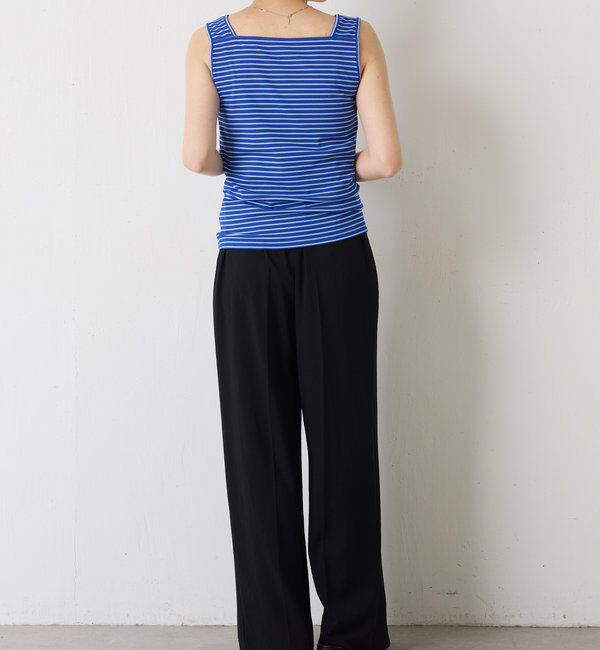  「 シアー切り替えスクエアタンクトップ」|Tシャツ・カットソー|