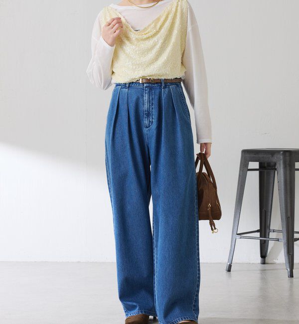  「【プラスワンアイテム】スパンコールドレープベスト」|Tシャツ・カットソー|