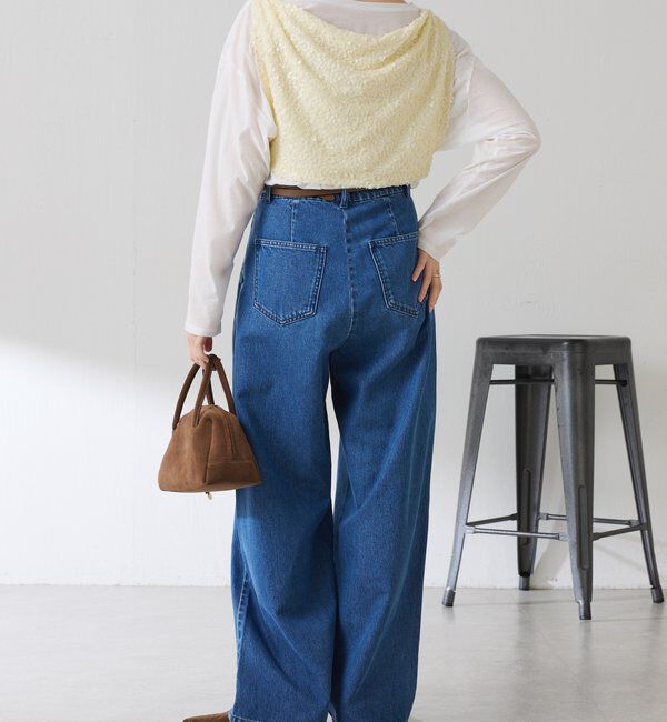  「【プラスワンアイテム】スパンコールドレープベスト」|Tシャツ・カットソー|