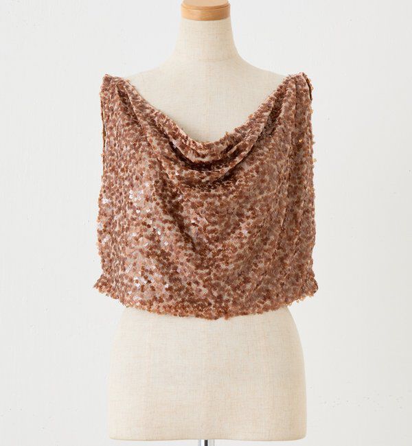 「【プラスワンアイテム】スパンコールドレープベスト」|Tシャツ・カットソー|