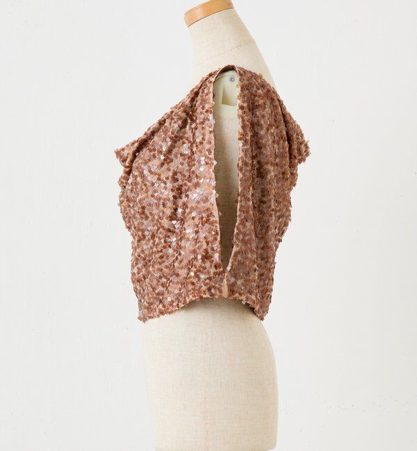  「【プラスワンアイテム】スパンコールドレープベスト」|Tシャツ・カットソー|