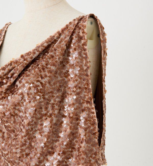  「【プラスワンアイテム】スパンコールドレープベスト」|Tシャツ・カットソー|