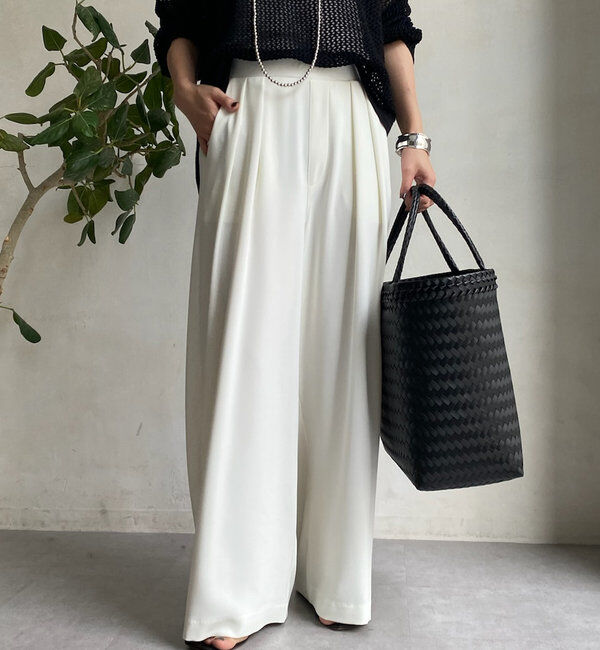  「【累計販売数3万枚突破/22色４サイズ展開！】タックワイドパンツ」|チノ|