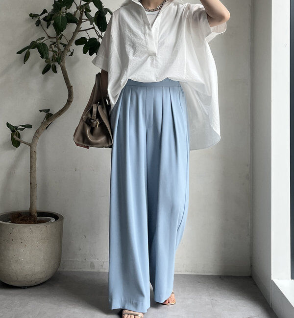  「【累計販売数3万枚突破/22色４サイズ展開！】タックワイドパンツ」|チノ|