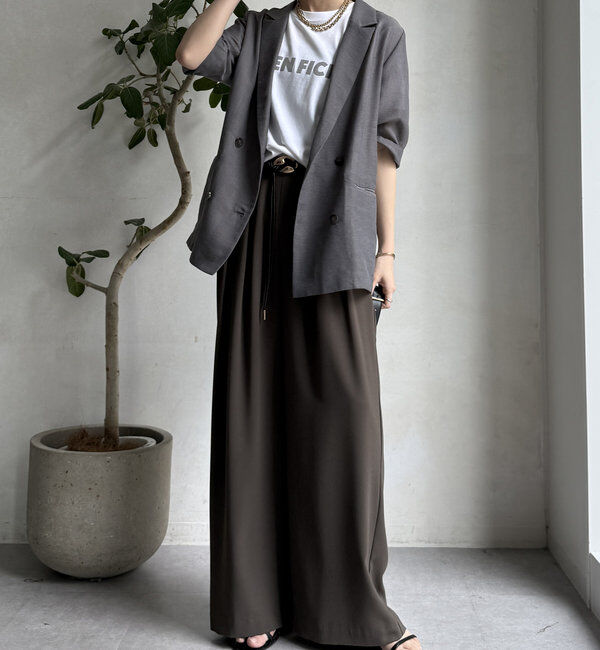  「【累計販売数3万枚突破/22色４サイズ展開！】タックワイドパンツ」|チノ|