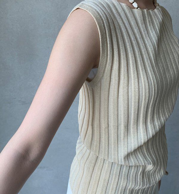 「【WEB限定】ラメリブニットタンク」|ニット・セーター|