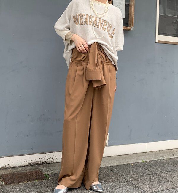  「インターシャロゴポンチョニット」|ニット・セーター|