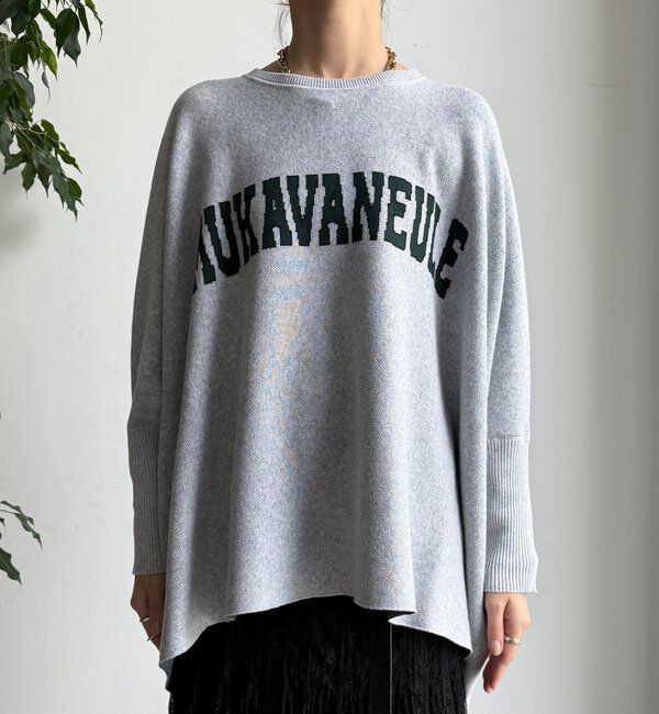  「インターシャロゴポンチョニット」|ニット・セーター|