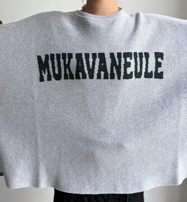  「インターシャロゴポンチョニット」|ニット・セーター|