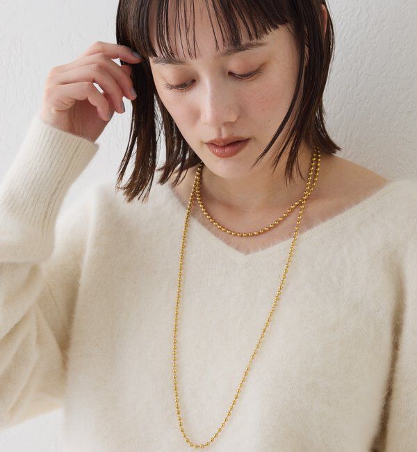  「【R.good(アールドットグッド)】120ｃｍボールチェーンアジャストネックレ」|ブローチ・コサージュ|