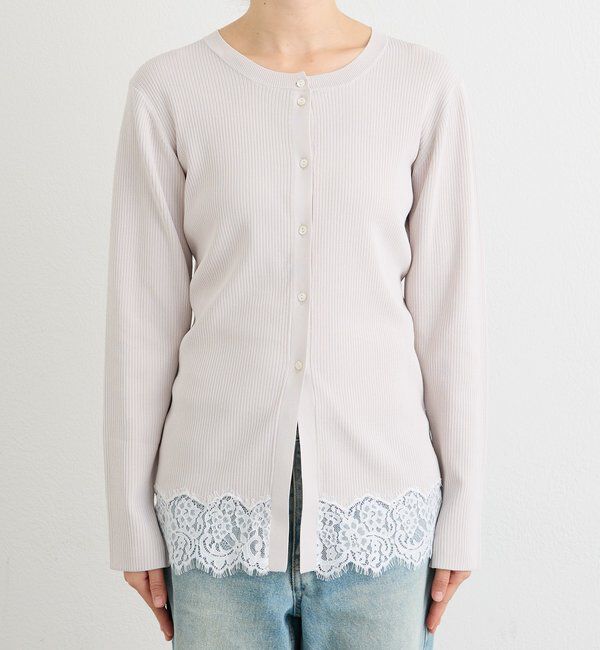  「予約【鮮度抜群】レーストリムカーディガン」|カーディガン|