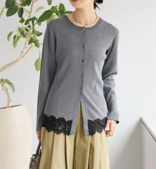  「予約【鮮度抜群】レーストリムカーディガン」|カーディガン|