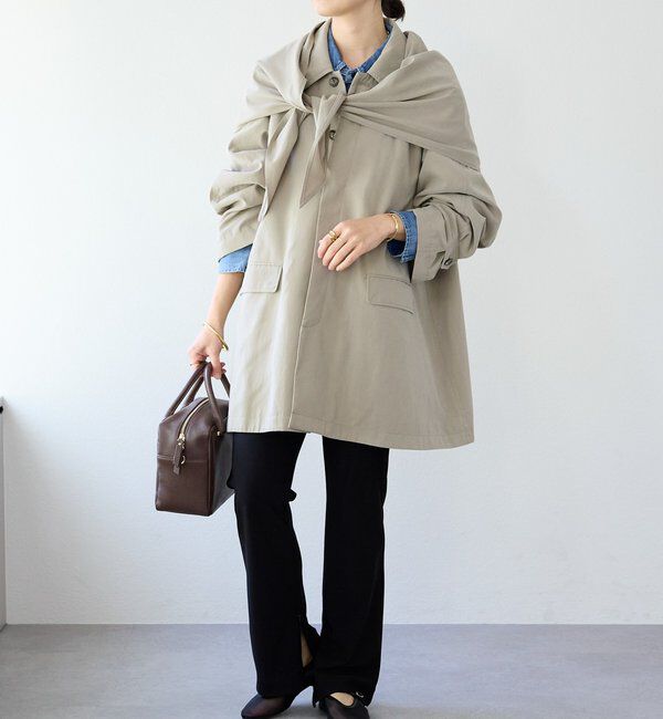  「予約【鮮度ある着こなしに】ストール付きテントコート」|その他|